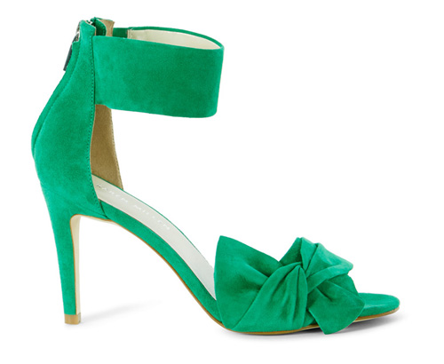 Karen Millen green suede bow sandals